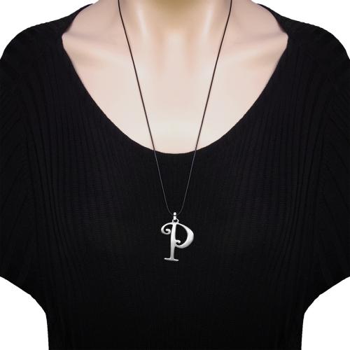 3217k P harfi (Yükseklik 3.5cm) çelik harf kolye