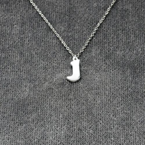3266Z minik  j harfi çelik zincirli kolye