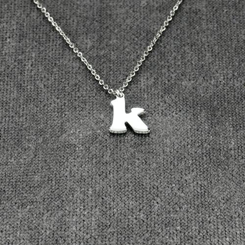 3267Z minik  k harfi çelik zincirli kolye