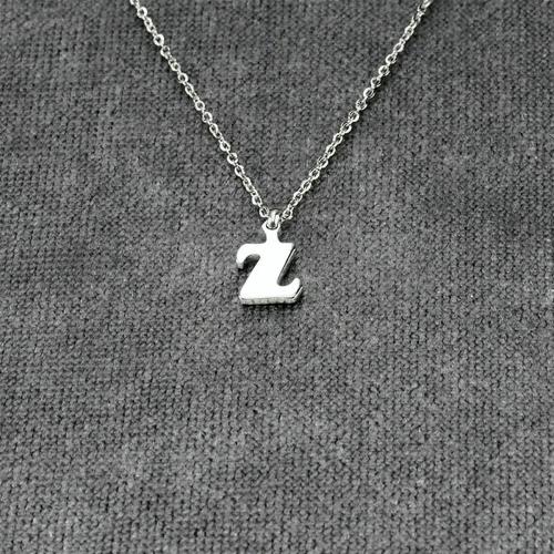 3285Z minik  z harfi çelik zincirli kolye