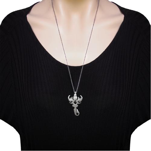 515z Akrep çelik unisex kolye