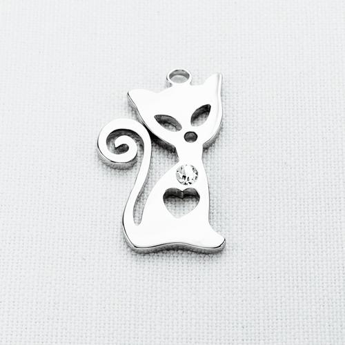 519Tz Kedi çelik kolye.