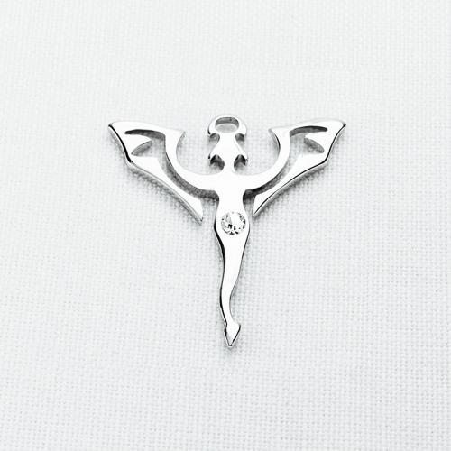 532TZ Mitolojik kuş çelik kolye.