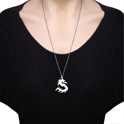 568Z Ejderha çelik unisex kolye