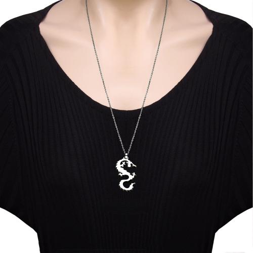 572Z Ejderha çelik unisex kolye