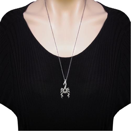 573Z Akrep tribal çelik unisex kolye