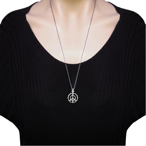 838z Peace Barış unisex çelik kolye.
