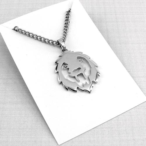864UZ Aslan çelik unisex kolye