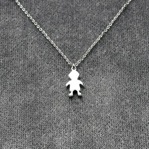 2142Z Erkek çocuk figürlü  minik çelik kolye