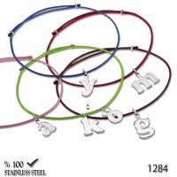 1284B Küçük  harfi küçük harf kordonlu çelik bileklik