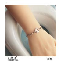 1453BY Ying yang çelik zincir bileklik