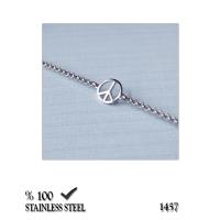 1457BY Peace-barış simgesi çelik bileklik