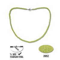 1982 Açık Yeşil kristal taş kolye