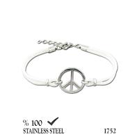 1752 Beyaz kordon peace barış bileklik